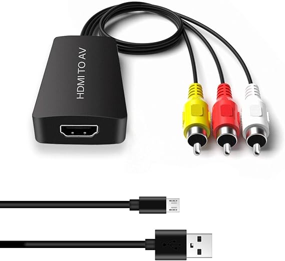 Dingsun HDMI to RCA Converter Adapter HDMI to Older TV Adapter for Apple TV, Roku, Fire Stick, DVD, Blu-ray Player