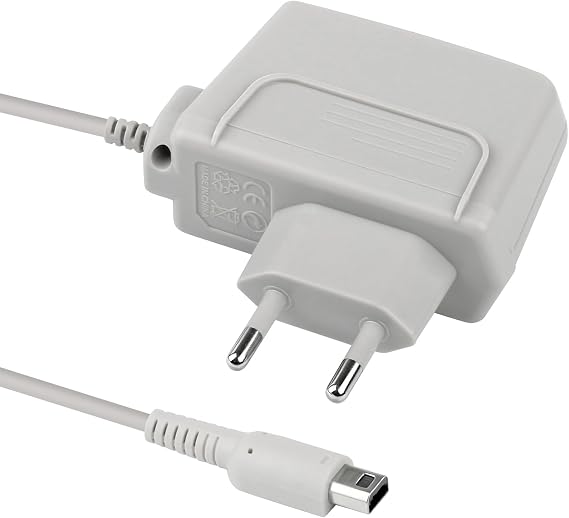 4.6V 0.9A Power Supply Charging Cable Compatible with 3DS/2DS/DSi Ladegerät Kompatibel mit New 3DS XL/3DS XL/New 2DS XL/2DS XL/DSi XL/DSi Reise Charger Kabel Power Adapter 1.12M Grau Weiß