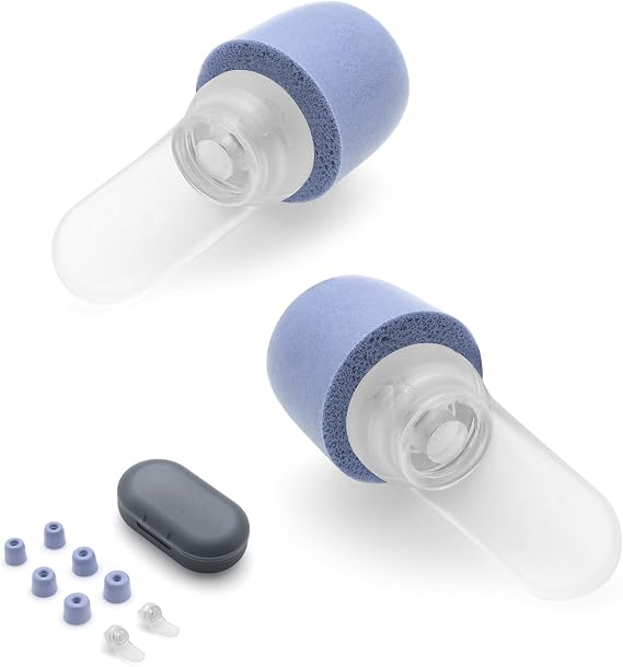 Sleeper Ear Plugs for Noise Reduction, Soft Memory Foam Ear Plugs for Sleeping, Reusable Snoring Blockers, Comfortable Hypoallergenic Sleep Earplugs for Side Sleepers [S/M/L Included] (Ash Purple)