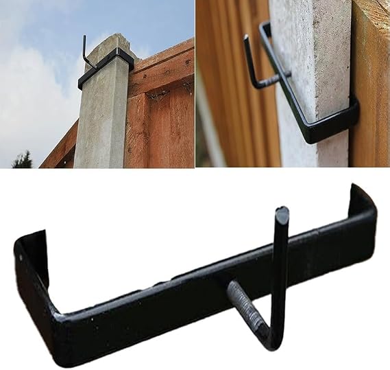 Concrete Post Clips,2pcs Brackets Concrete Wooden Post Panel Clip,Fence Panel Security Brackets For Concrete Or Wooden(2 pcs)