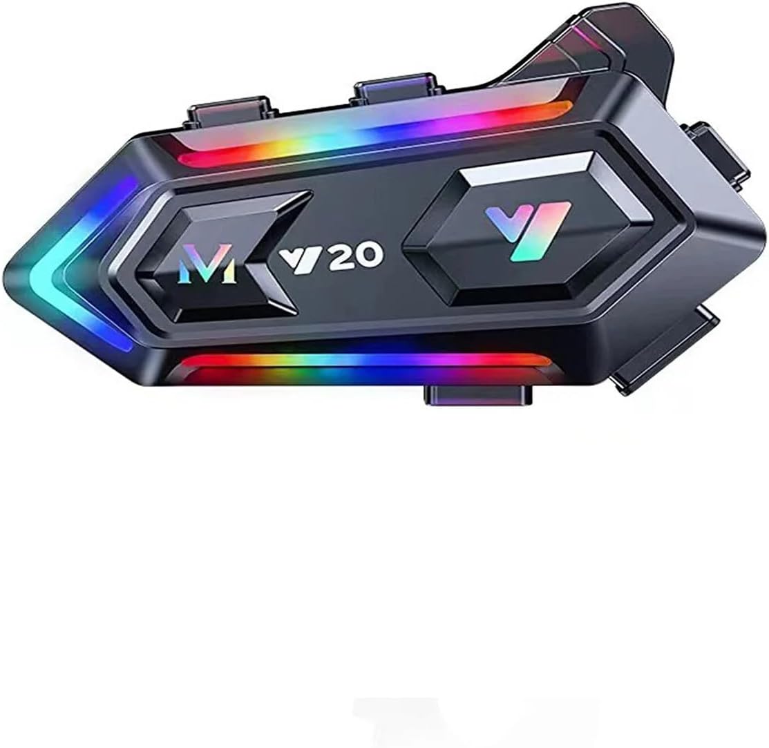Vothoon Y20 Engine Courier Helmet Headset Bluetooth Motorcycle Headset 5.3 Bluetooth Intercom with RGB Mode