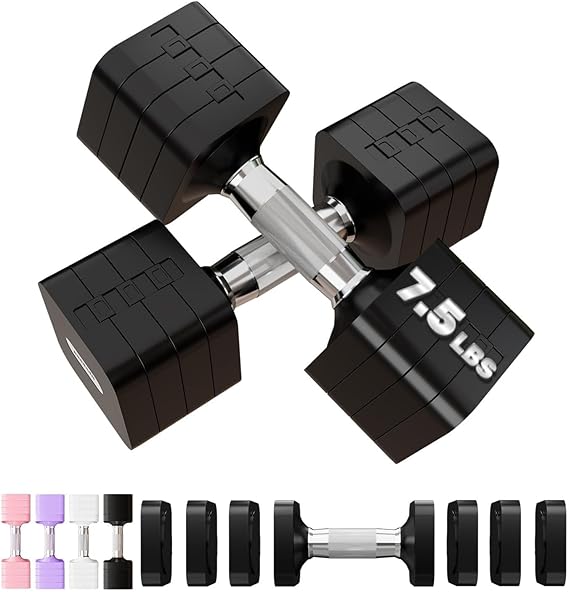 Adjustable Dumbbell Set for Women Men 7.5LB/10LB/15LB/20LB/25LB Each | Dumbbells Set of 2, Free Weight Set at Home Gym, Hand Weights with Locking/Metal Handle for Exercise Muscle Toning Rehab