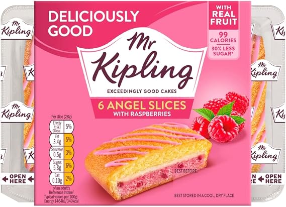 Mr Kipling 6 Angel Slices with Raspberries, 168g