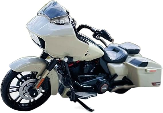 for Harley-Davidson Motorcycle 2018 CVO Road Glide 1:18 Cream White Alloy Motorcycle Model Toy Car Series Motorcycle Model(Cream White)