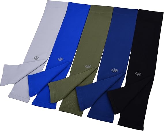 HOPESHINE Arm Cooling Sleeves UPF 50+ UV Protection Compression Cycling Outdoor Sports 5-Pairs
