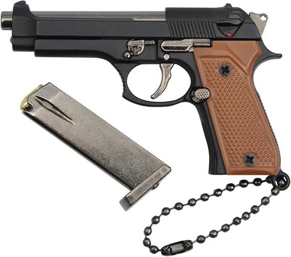 92F Mini Gun Model KeyChains Keyring Pendant Ornament Gift for Men Collection Gifts
