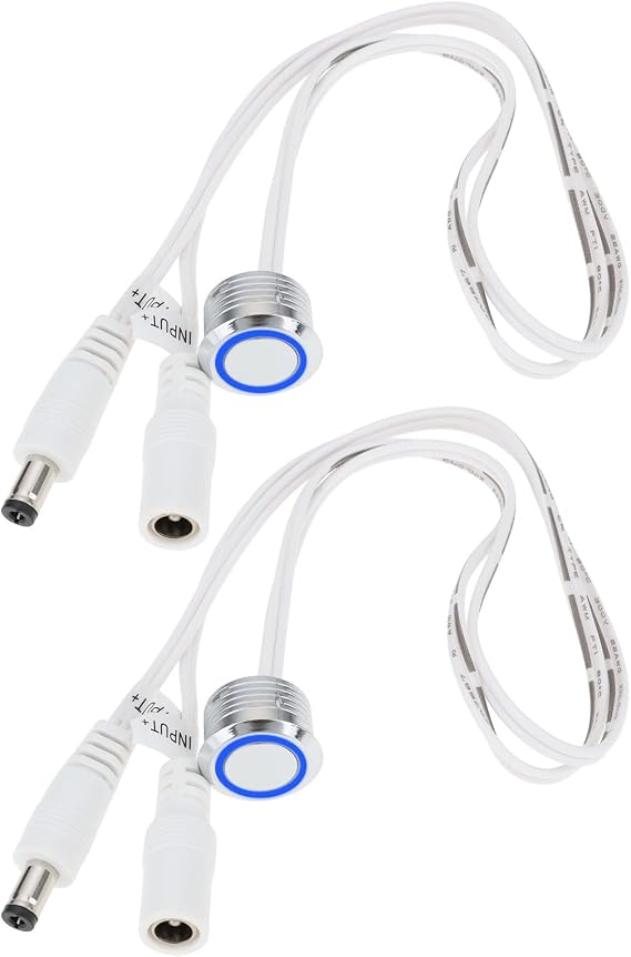 eMagTech 2 PCS Strip Touch Dimming Switch with Male & Female 24V/12V 17.5mm Suitable for LED Strip
