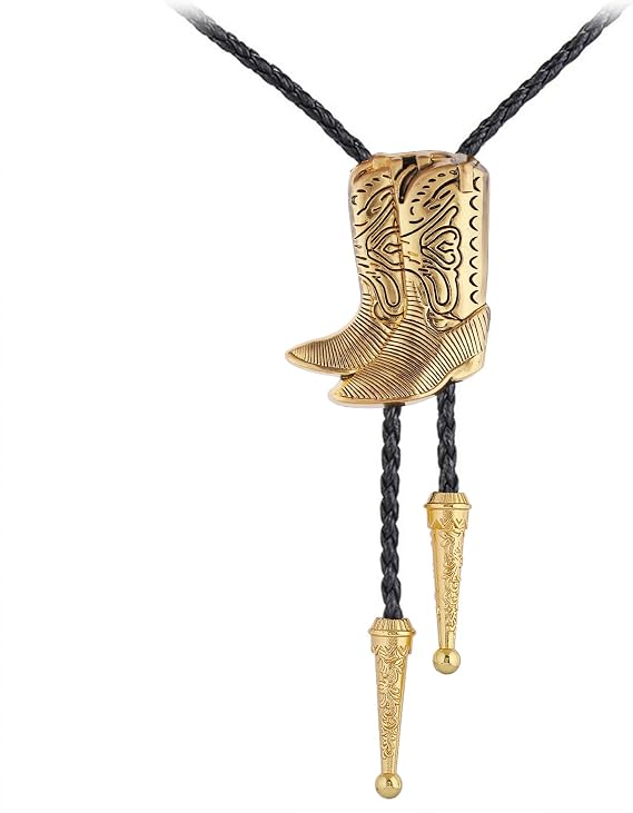 GelConnie Bolo Tie for Men Western Cowboy Necktie Texas Viking Style Tie Silver Native American Accessories Cowgirl Costume