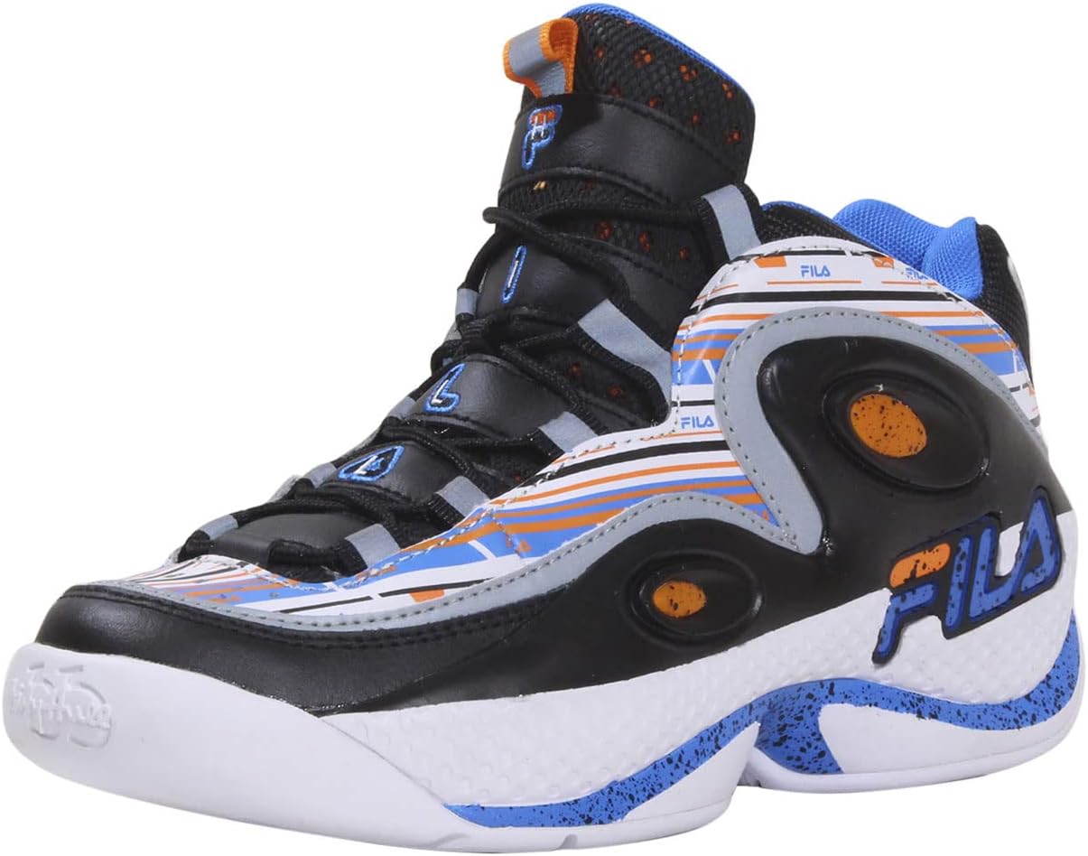 Fila Mens Grant-Hill-3 Sneakers WhiteVibrant OrangeElectric Blue Sz. 10