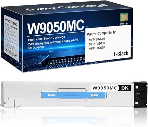 Remanufactured Toner Cartridge Replacement for W9050 W9050MC Black Toner Cartridges for HP MFP E87640 E87650 E87660 Printers 54000 Pages (Black, 1 Pack)