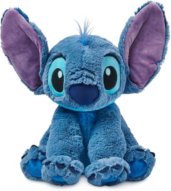 Disney Store Official Stitch Medium Soft Toy for Kids, Cuddly Character with Fuzzy Texture and Embroidered Details, Flexible Floppy Ears, Disney Plushy Suitable for All Ages