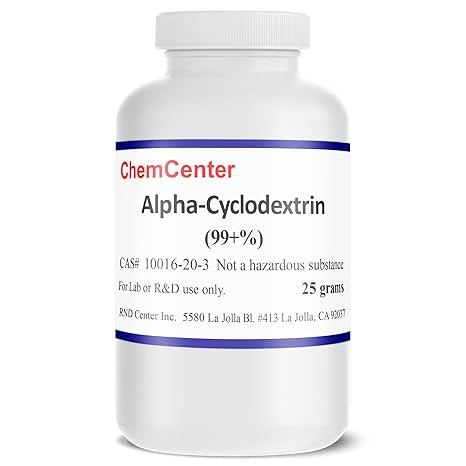 Alpha-Cyclodextrin, High Purity Powder, 99% min., 25 Grams