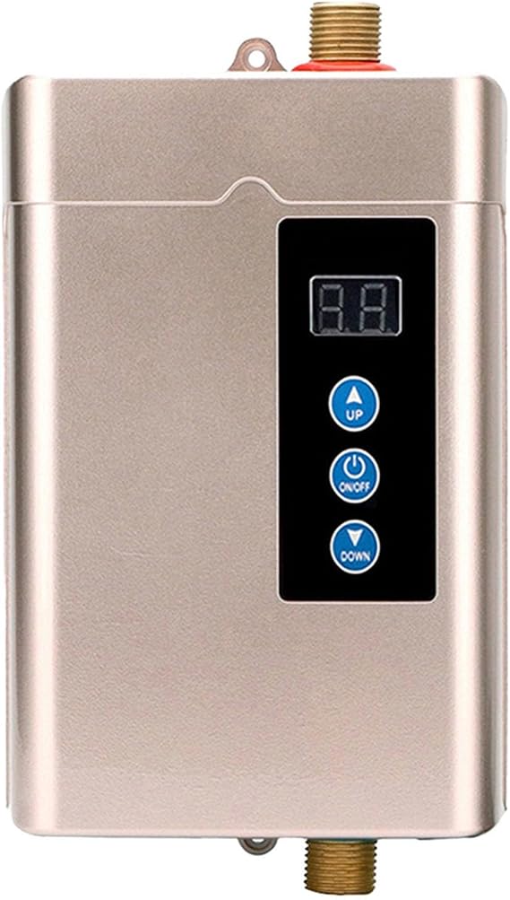 for INSTANT Electric Water Heater,4000W Tankless Hot Water Heater Shower Electric Portable for INSTANT Boiler Bathroom Splash-Proof Water Heater (Gold)(UK)