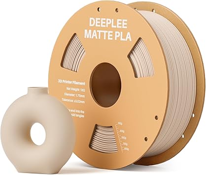 Matte PLA Filament 1.75mm, 3D Printer Filament Dimensional Accuracy +/- 0.02mm, No Clogging, Higher Toughness, Cardboard Spool 3D Filament, 1kg Beige