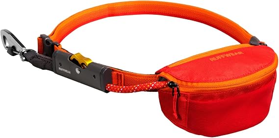 Ruffwear, Hitch Hiker Dog Leash, Adjustable 12 ft Rope Lead, Red Currant