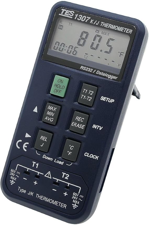 TES 1307 Datalogging K/J Thermometer