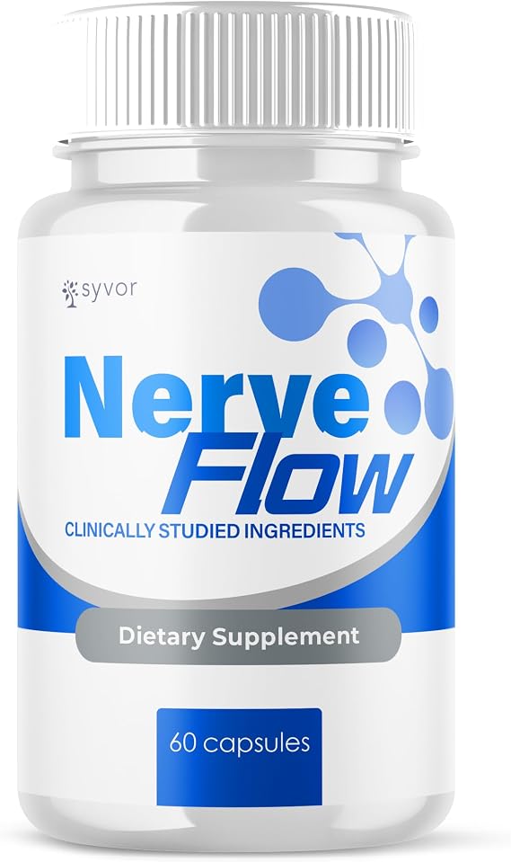 Nerve Flow Capsules, Official Nerve Flow Pills Made with All Natural Ingredients, Maximum Strength NerveFlow Sciatic Support Supplement with Advanced Formula Vitamins for Women & Men (60 Capsules)
