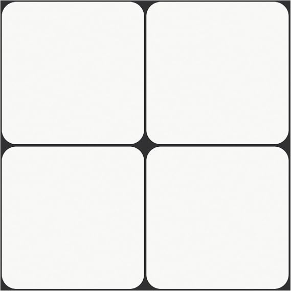 MORCART Peel and Stick Floor Tile, Vinyl Flooring Self Adhesive DIY: White Black Outline Square 8" x 8" 20 PCS Waterproof and Removable Tile Sticker for Kitchen, Bathroom, Staircase FT-1010