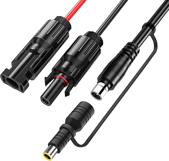 Solar Panel Connector to DC8020 Adapter Extension Cable with DC7909 Adapter for Jackery 3000 2000 1500 1000 Pro 2000 1000 700 600 Plus 880 240 300 500 800 Yeti PowerStation Solar Generators