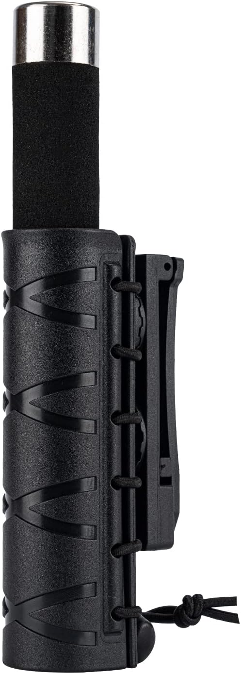 Baton Holder w/ 360 Degree Rotating Duty Belt/MOLLE Vest Clip 16"-21"-26" Telescopic/Expandable Baton Holster for 1.2" Diameter Flashlight Carry Case Torch Carrier Police LE Security Officer
