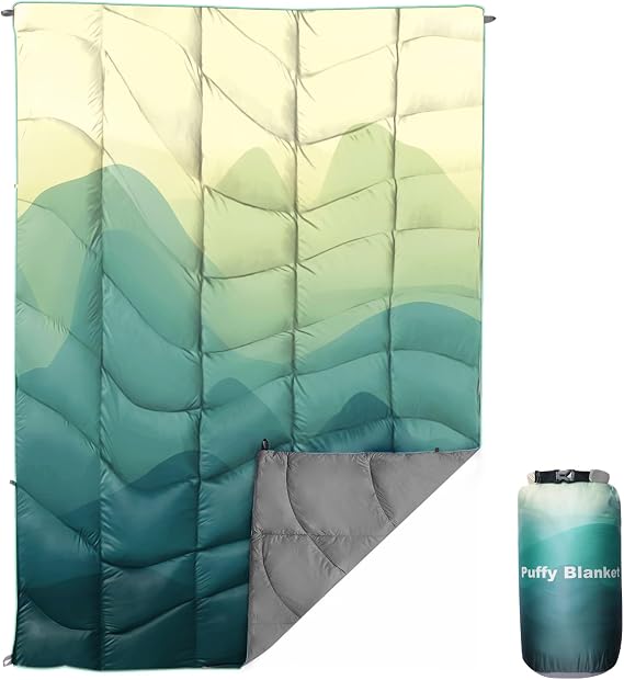 Outdoor Puffy Camping Blanket, Large Outdoor Blanket Waterproof, 55*79''