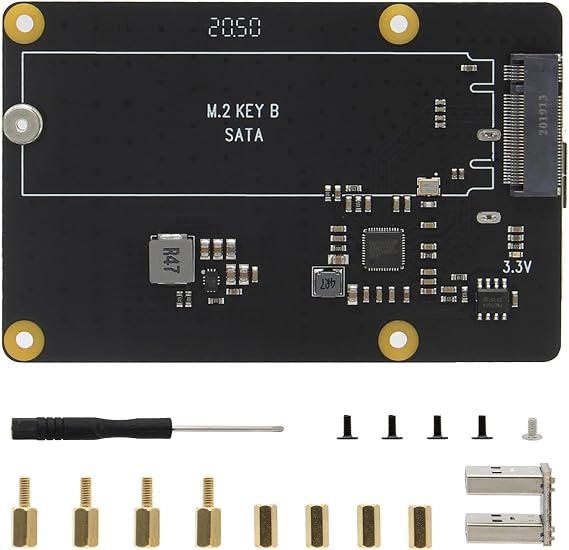Geekworm for Raspberry Pi 4, X862 V2.0 M.2 NGFF SATA SSD Storage Expansion Board UASP Supported Compatible with Raspberry Pi 4 Model B Only Support Key-B 2280 SSD
