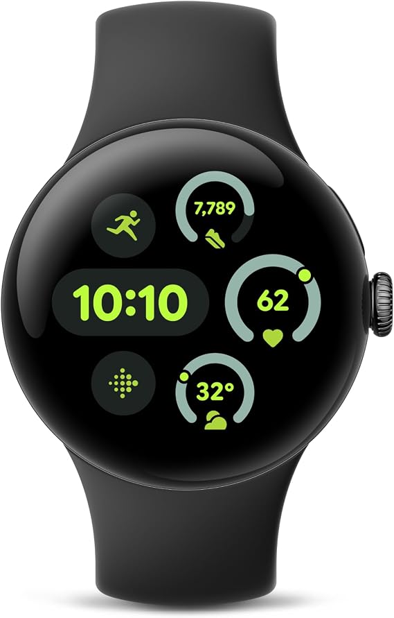 Google Pixel Watch 3 41mm Matte Black Aluminum Case/Obsidian Active Band Wifi GA05757-US