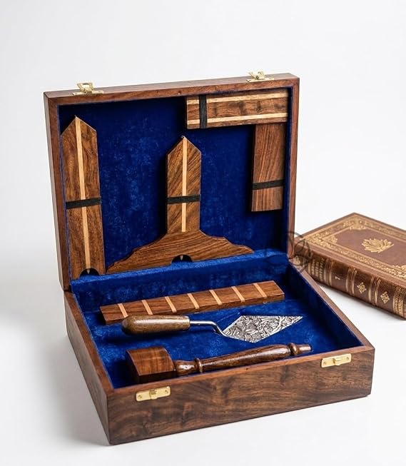 Classic Sturdy Wooden Plumb Square and Rule Wooden Masonic Working Tools Set by Lotus International
