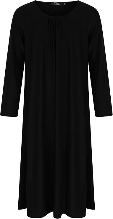Girls Black Abaya Maxi Dress School Kids Long Sleeve Holiday Top Islamic Jilbab