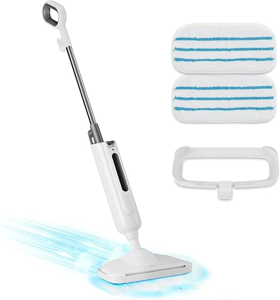 Steam Mop for Floor Cleaning, Lightweight Floor Steamer for Hardwood, Tile, Laminate, and Carpet, Includes 2 Washable Pads