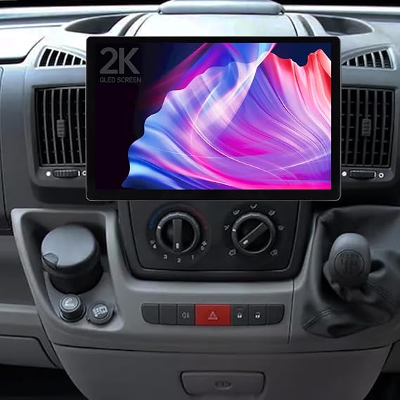 13.1”QLED Stereo Android15 for 1Din Fiat Ducato Peugeot Boxer Citroen Relay | Octa Core 4+64G 4G LTE Android Head Unit GPS Navigation Wireless CarPlay Android Auto, Bluetooth WiFi, DSP, FM/RDS HD Camera