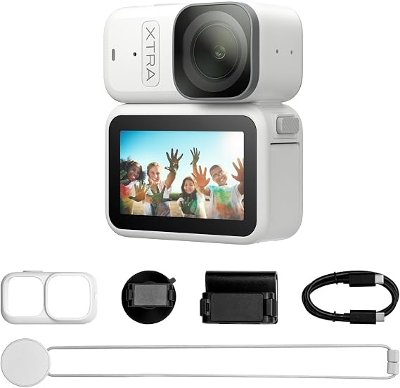 Xtra Atto Wearable 4K Action Camera (128GB), 54 g, Light and Compact, 1/1.3 Sensor, 4K/60fps Video, 220Min Max Recording, 5-Min Pre-Recording, Built-in Stabilization, 600MB/s Fast Transfer | 1 1.3? Sensor, 5-Min Pre-Recording, 220?Min Max Recording, Built-in Stabilization, 600MB s Fast Transfer