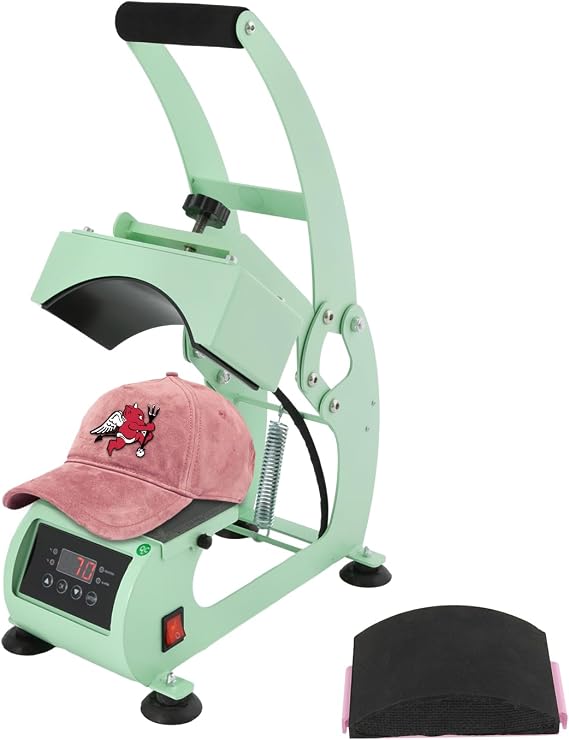 Automatic Heat Press Machine for Hats, 500W Cap Press Heat Machine Digital LCD Timer & Temp Control Hat Heat Transfer Machine with 2 Platens for Caps, HTV Iron On & Sublimation Projects