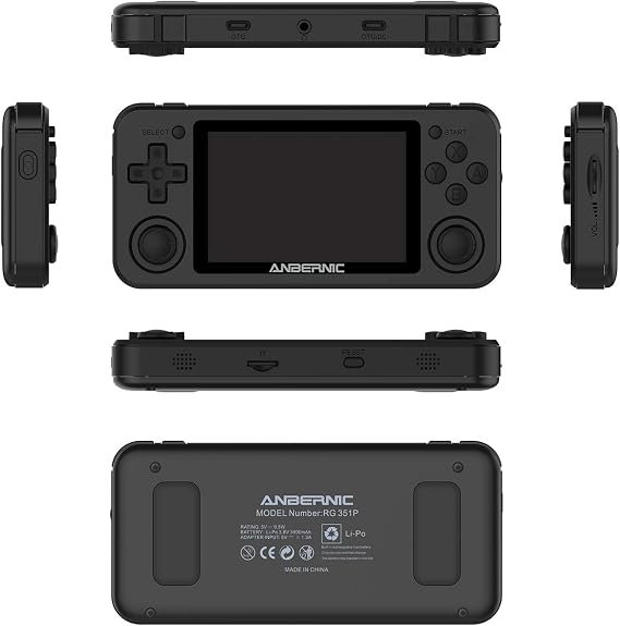 ANBERNIC RG351P Handheld Spielkonsole Retro Spielkonsole Open Source Linux-System with 64G TF Card 2500 Spielkonsole 3.5 Zoll IPS Bildschirm Portable Spielkonsole