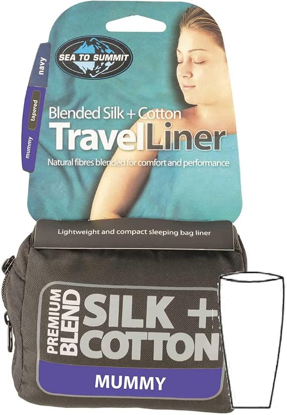 Sea to Summit Silk/Cotton Travel Liner Mummy Navy Blue