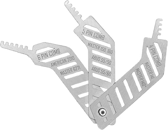Comb Lock Picks, Covert Instruments, Lock Pick Set, Portable Stainless Steel Comb, Multifunctional Hand Tool for Emergency, Home, Office, and Outdoor Use