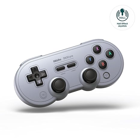 8BitDo SN30 Pro Bluetooth Controller Hall Effect Joystick Update Compatible with Switch PC macOS Android Steam Deck & Raspberry Pi (Gray)