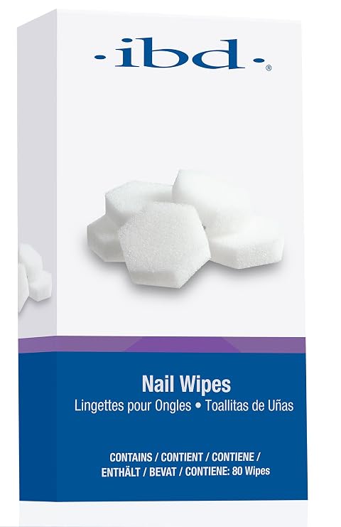 ibd Nail Wipes, Lint-Free Fiberless Pads for Gel Residue Removal, Scratch-Free Finish, 80 Count, 1-Pack