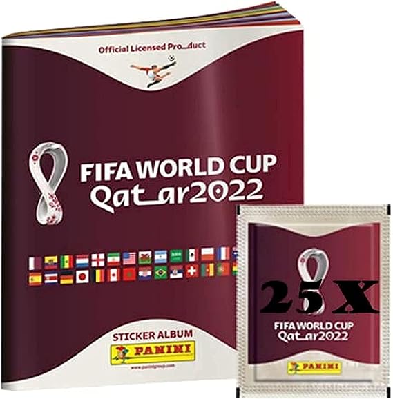 Panini FIFA World Cup Qatar 2022 Official Sticker Series (1 x Softcover Album + 25 x Bags)
