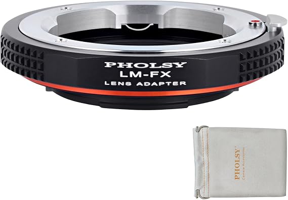 PHOLSY LM to FX Lens Mount Adapter Compatible with Leica M, Zeiss ZM, Voigtlander VM Lens to Fujifilm X Mount Camera Body Compatible with X-H2S, X-Pro3, X-T5, X-T4, X-S20, X-S10, X-T30II, X-E4 etc.