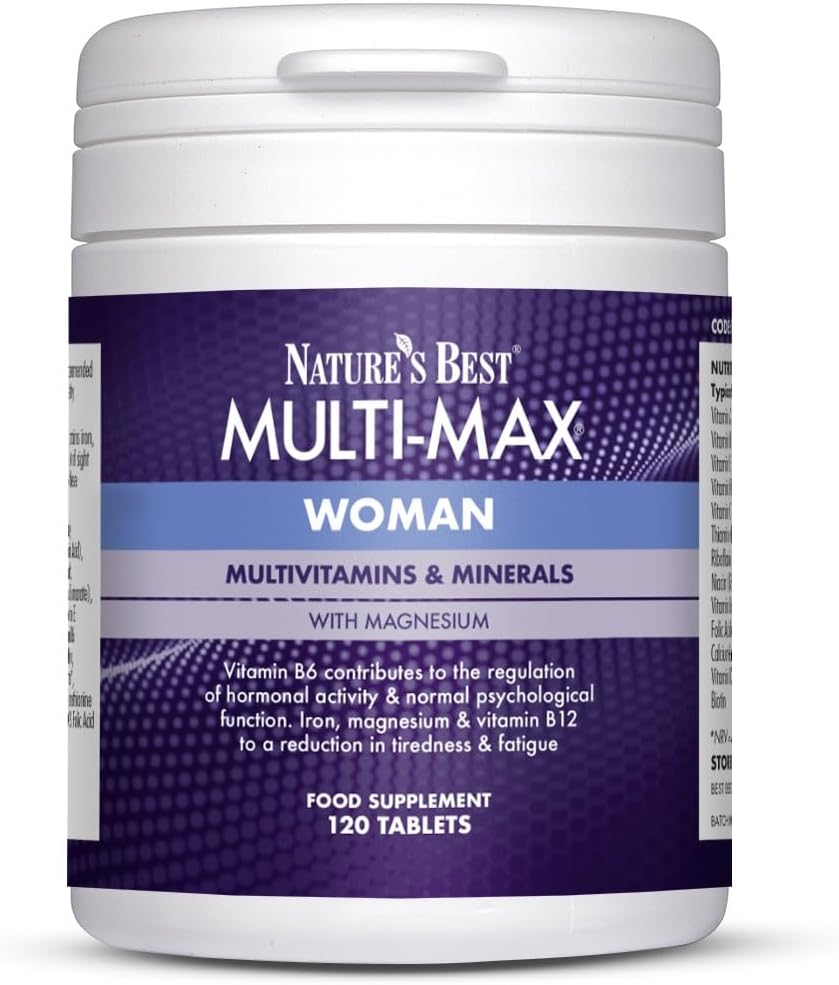 Nature's Best Multi-Max Multivitamin for Women - with Vitamin C, Zinc, Iron and More - UK Made - 120 Tablets (2 Months' Supply)