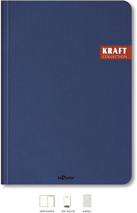 Le Color Kraft Ofis Defter Kareli Lacivert