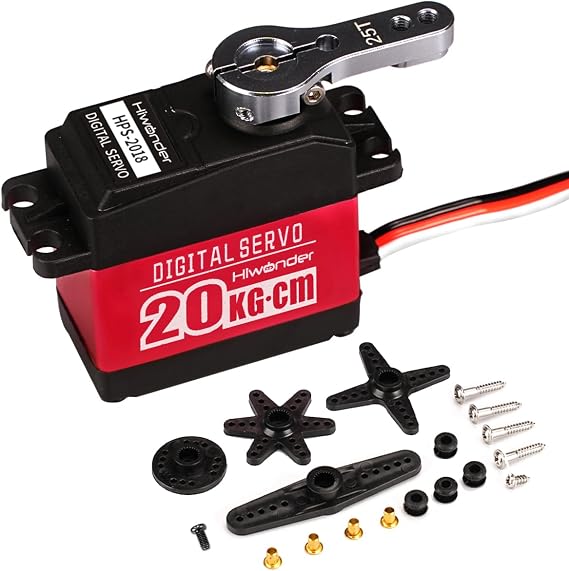 Hiwonder 20KG High Torque Digital Servo Motor Full Metal Gear, Metal Case Waterproof for RC Mode DIY,Control Angle 180