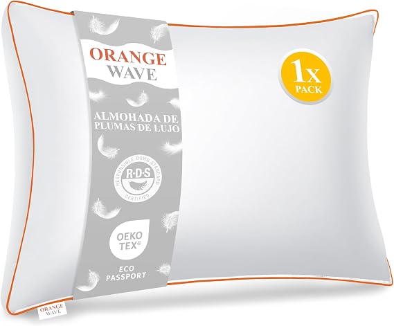 Orange Wave Feather Pillow 50 x 70 cm Luxury Bed Pillow