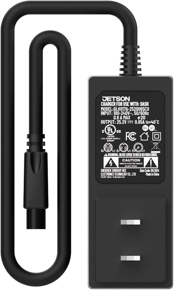 Jetson Official Dash Hoverboard 25.2V 0.65A Charger