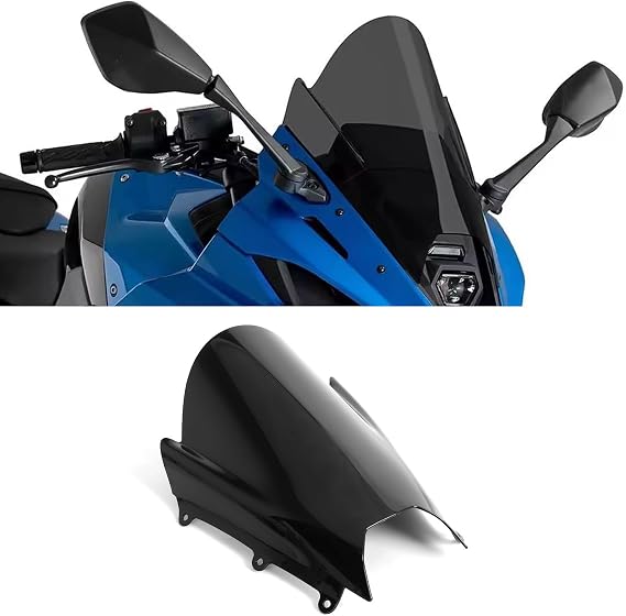 Front Motorcycle Windshield Spoiler Wind Deflectors Windscreen Acrylic Accessories for Suzuki GSX-8R GSX 8R GSX8R 2024 2025 (Black)