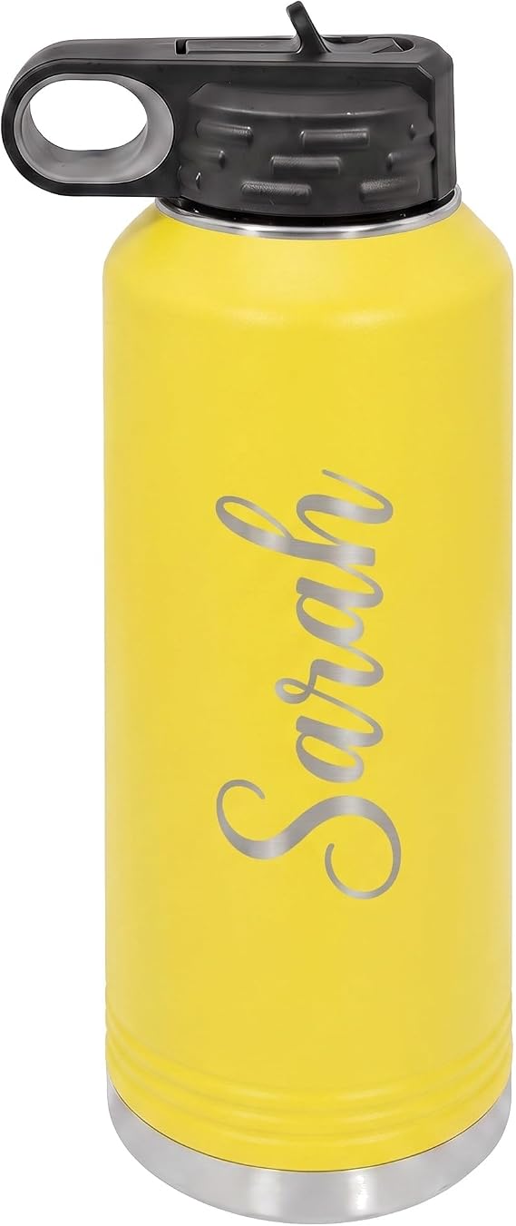 Personalized Tumbler with Straw Lid - Custom Engraved 40 oz Insulated Stainless Steel Water Bottle with Name, Custom Gift
