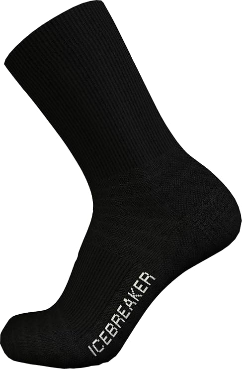 icebreaker Men's Merino Lifestyle Light Crew Socks, Merino Wool Blend Sock for Everyday Wear