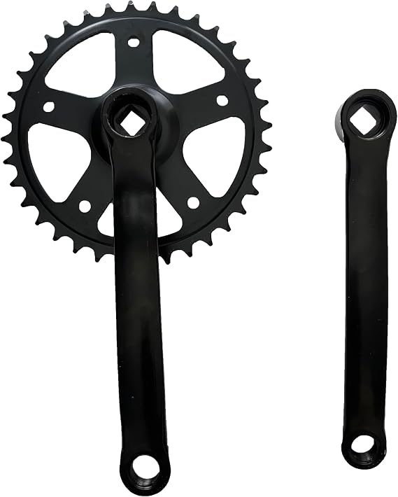 JZSPORTS Single Speed Crankset 36T 170mm Crankarms Square Taper Black Color | for Mountain Road Bike Fixed Gear Bicycle