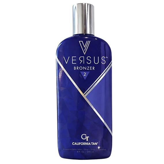 Versus Bronzer Step 2 DHA Indoor Tanning Bed Lotion, Outdoor UV Sun Tan Instant & Delayed Dark Bronzing Cream, Skin Hydrating & Antioxidant Formula, 8 fl oz